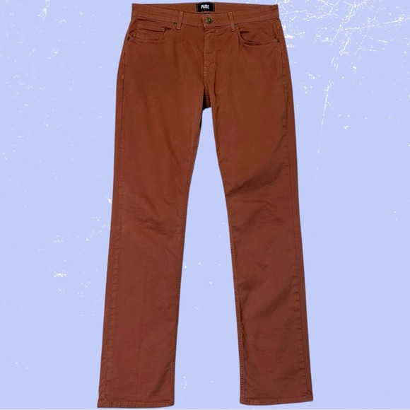 PAIGE Denim ‘Normandie’ Straight Leg Men’s Jeans in “Canyon Red” Size 32 - Picture 2 of 14
